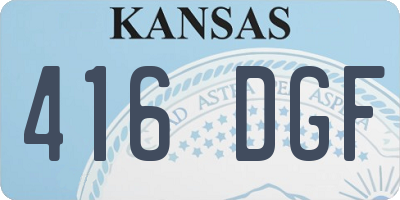 KS license plate 416DGF