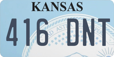 KS license plate 416DNT