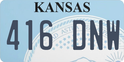 KS license plate 416DNW