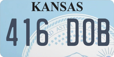 KS license plate 416DOB