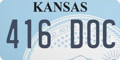 KS license plate 416DOC