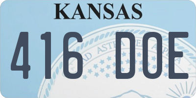 KS license plate 416DOE