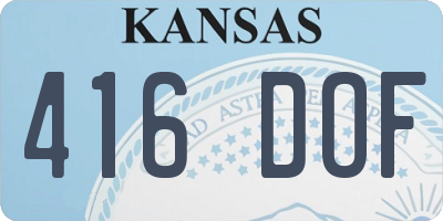 KS license plate 416DOF