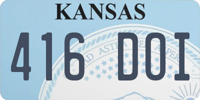 KS license plate 416DOI