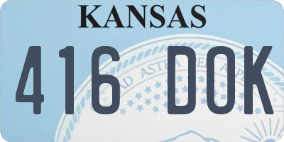 KS license plate 416DOK