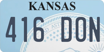 KS license plate 416DON