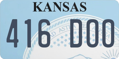 KS license plate 416DOO
