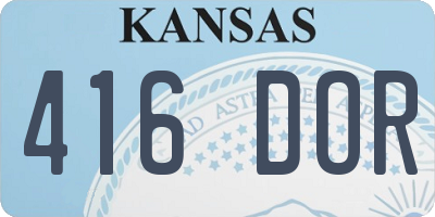 KS license plate 416DOR