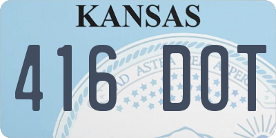 KS license plate 416DOT