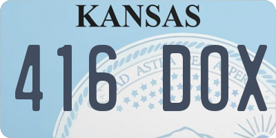 KS license plate 416DOX