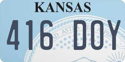 KS license plate 416DOY