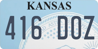KS license plate 416DOZ