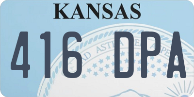 KS license plate 416DPA