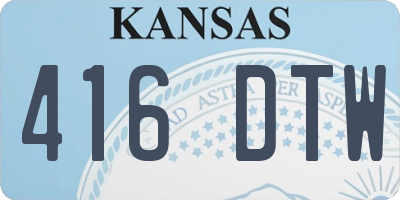KS license plate 416DTW