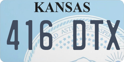 KS license plate 416DTX