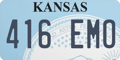KS license plate 416EMO