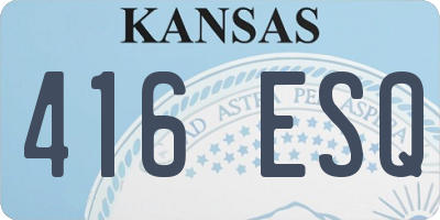 KS license plate 416ESQ