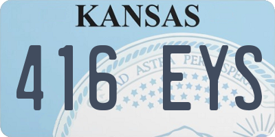 KS license plate 416EYS
