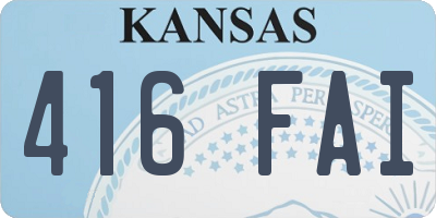 KS license plate 416FAI