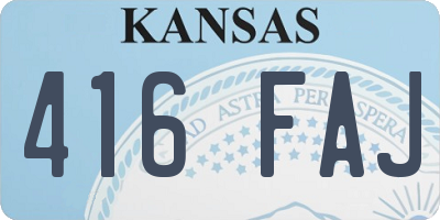 KS license plate 416FAJ