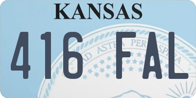 KS license plate 416FAL