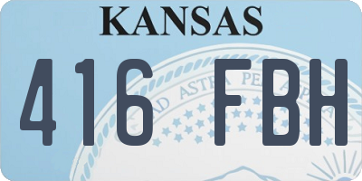 KS license plate 416FBH