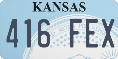 KS license plate 416FEX