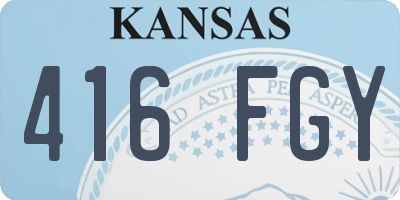 KS license plate 416FGY