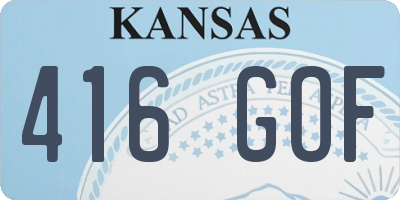KS license plate 416GOF