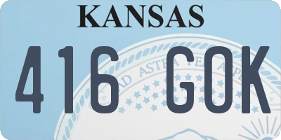 KS license plate 416GOK
