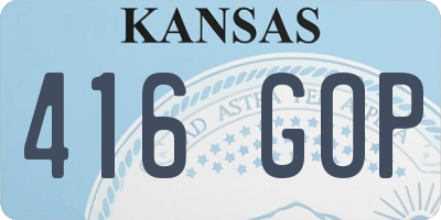 KS license plate 416GOP