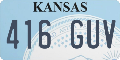 KS license plate 416GUV