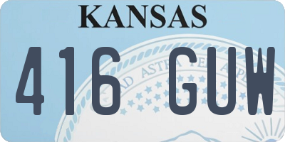 KS license plate 416GUW