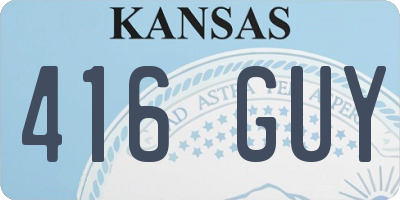 KS license plate 416GUY