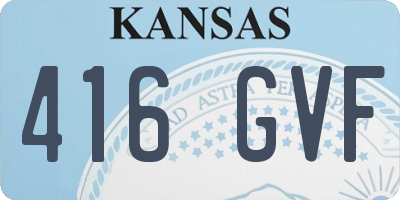 KS license plate 416GVF