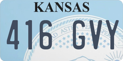 KS license plate 416GVY