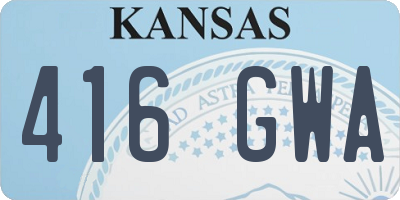 KS license plate 416GWA