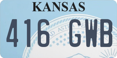 KS license plate 416GWB
