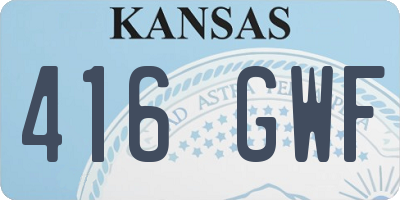 KS license plate 416GWF