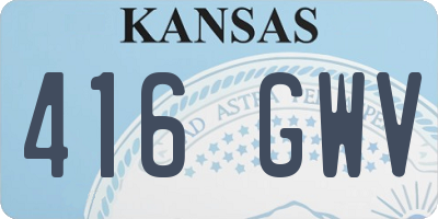 KS license plate 416GWV
