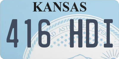 KS license plate 416HDI
