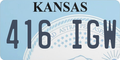 KS license plate 416IGW