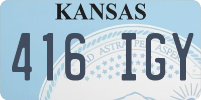 KS license plate 416IGY