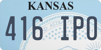 KS license plate 416IPO
