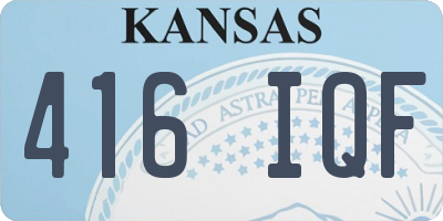 KS license plate 416IQF
