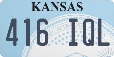 KS license plate 416IQL