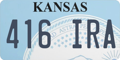 KS license plate 416IRA