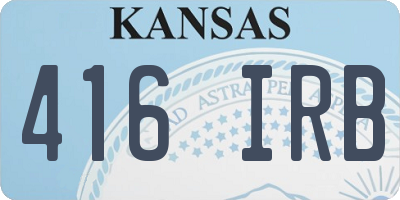KS license plate 416IRB