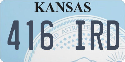 KS license plate 416IRD
