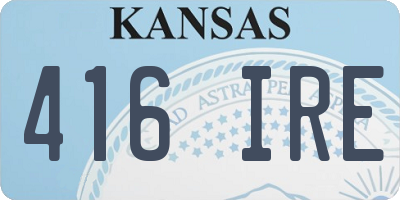 KS license plate 416IRE